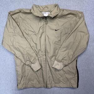 Vintage Nike Windbreaker Womens Large Black Beige Full Zip 90's Y2K 14-16
